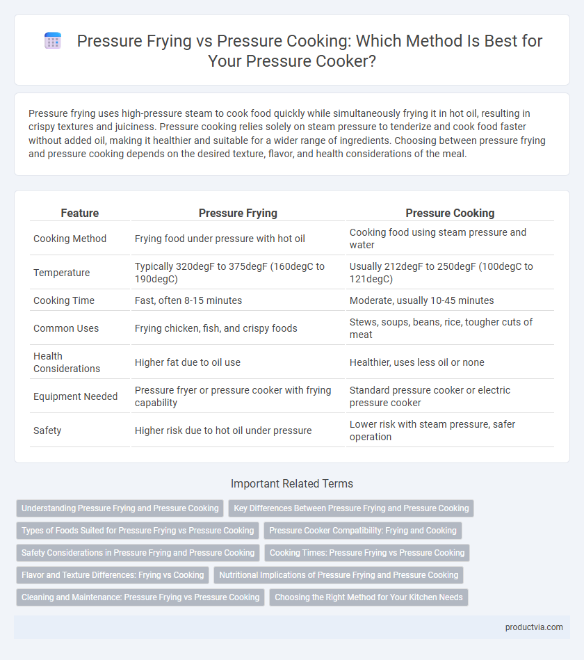 Pressure Frying vs Pressure Cooking: Which Method Is Best for Your Pressure Cooker?