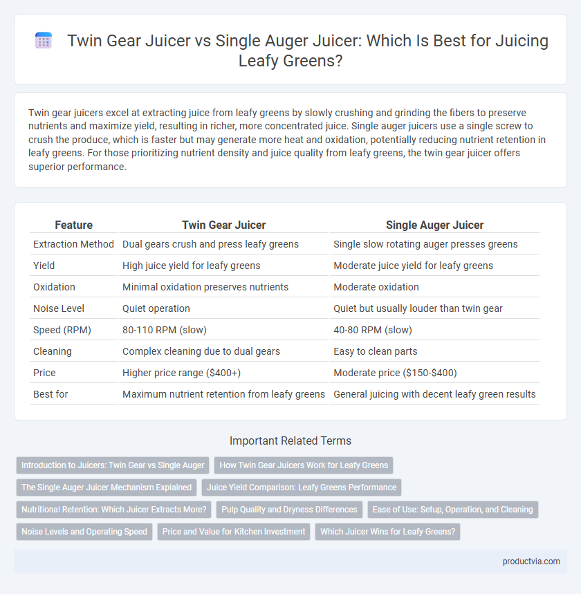 Twin Gear Juicer vs Single Auger Juicer: Which Is Best for Juicing Leafy Greens?