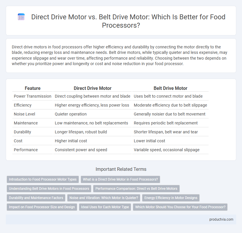 Direct Drive Motor vs. Belt Drive Motor: Which Is Better for Food Processors?