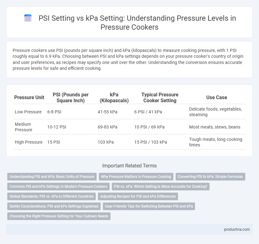 PSI Setting vs kPa Setting: Understanding Pressure Levels in Pressure Cookers