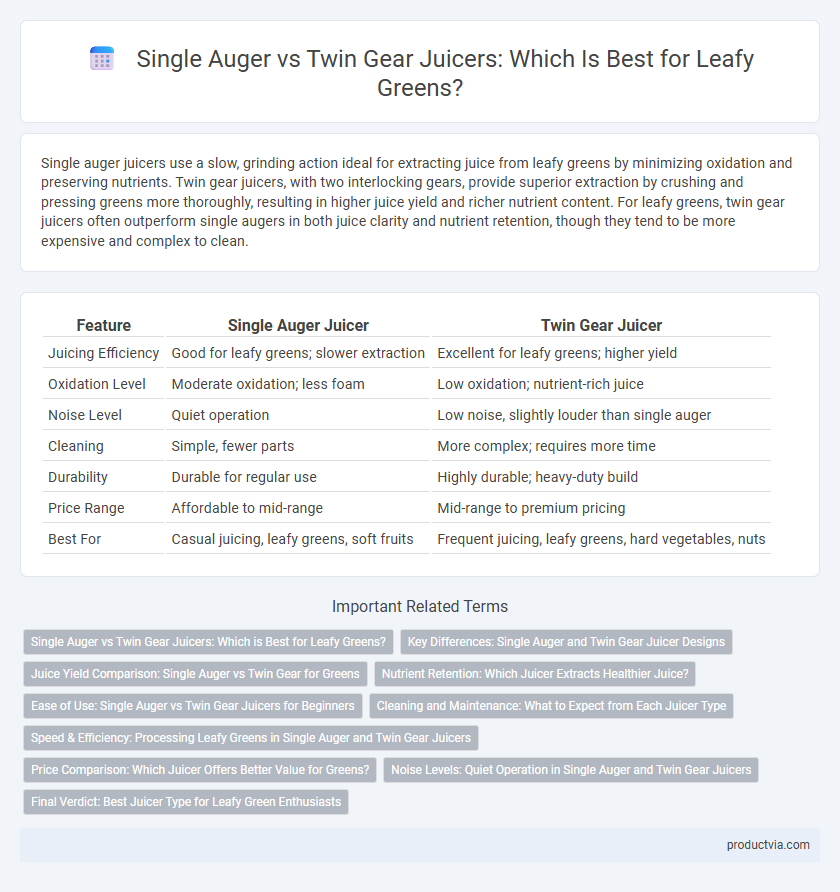 Single Auger vs Twin Gear Juicers: Which Is Best for Leafy Greens?