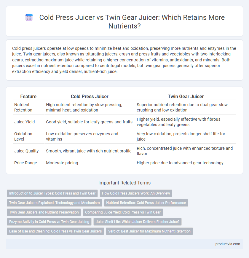 Cold Press Juicer vs Twin Gear Juicer: Which Retains More Nutrients?