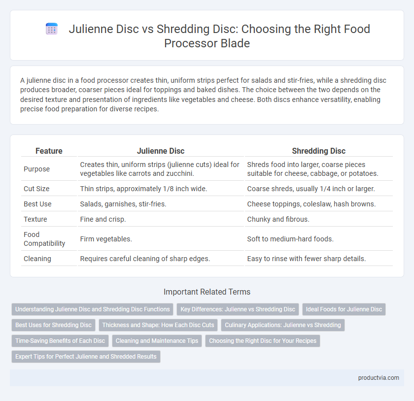 Julienne Disc vs Shredding Disc: Choosing the Right Food Processor Blade