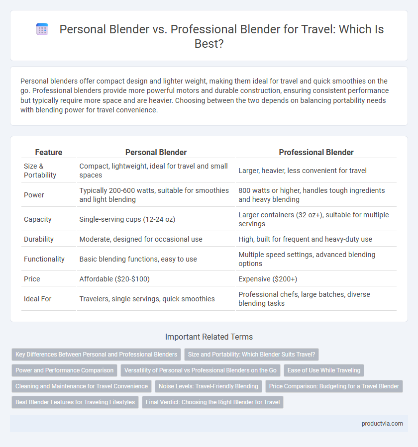 Personal Blender vs. Professional Blender for Travel: Which Is Best?