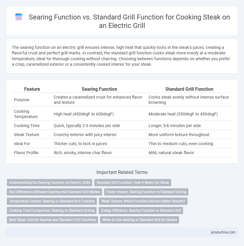 Searing Function vs. Standard Grill Function for Cooking Steak on an Electric Grill