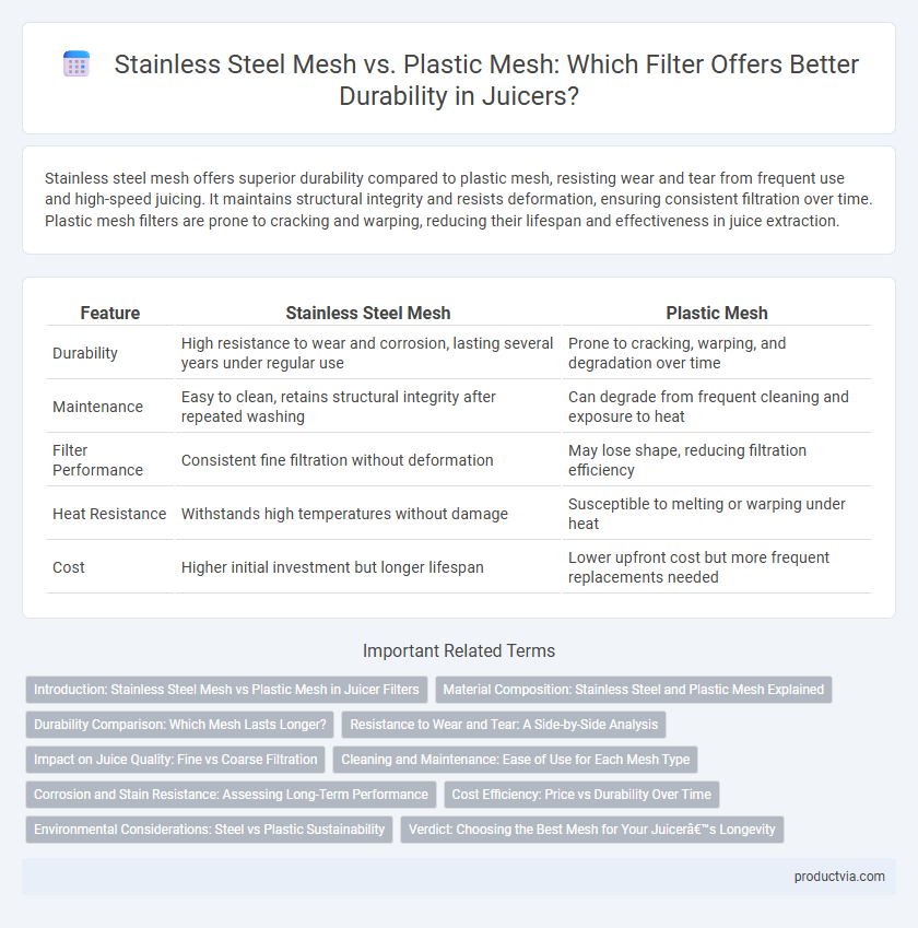 Stainless Steel Mesh vs. Plastic Mesh: Which Filter Offers Better Durability in Juicers?