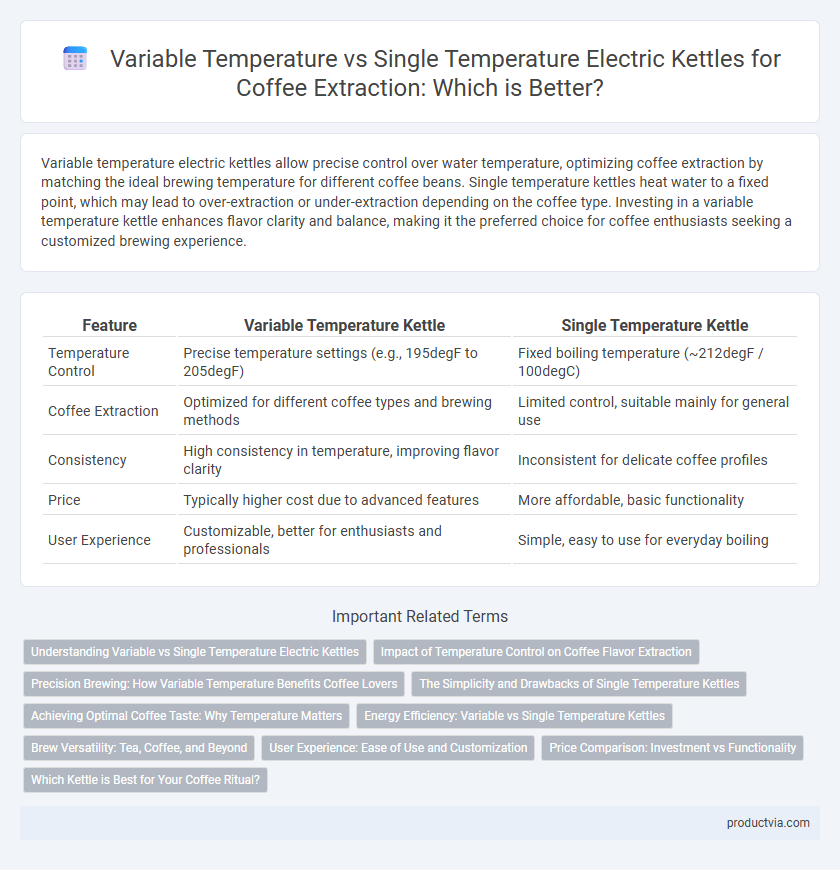 Variable Temperature vs Single Temperature Electric Kettles for Coffee Extraction: Which is Better?