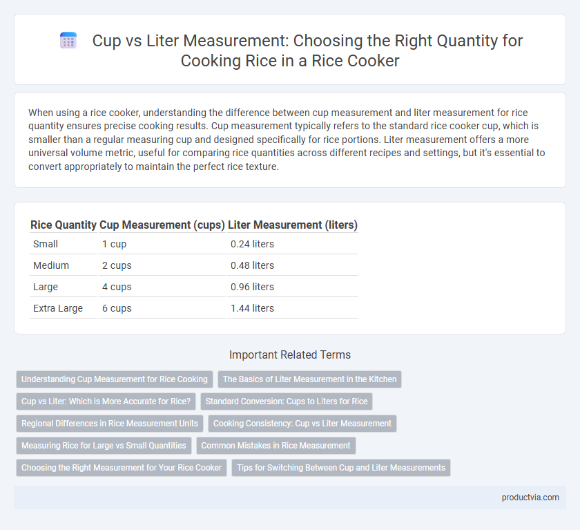 Cup vs Liter Measurement: Choosing the Right Quantity for Cooking Rice in a Rice Cooker