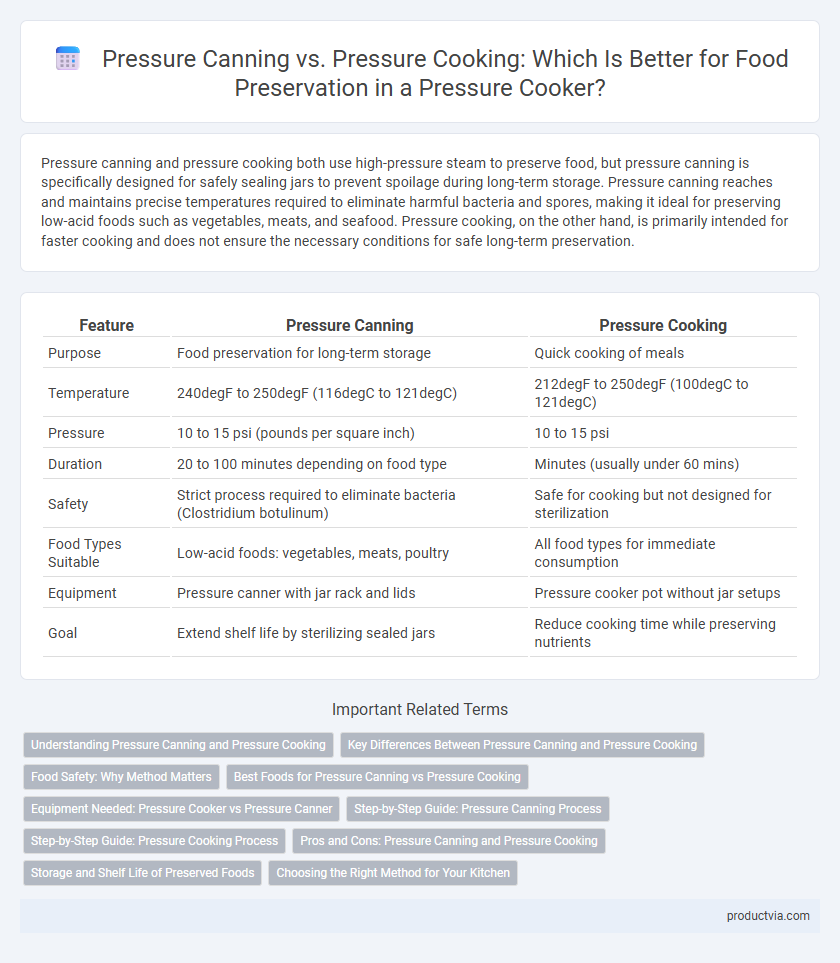 Pressure Canning vs. Pressure Cooking: Which Is Better for Food Preservation in a Pressure Cooker?