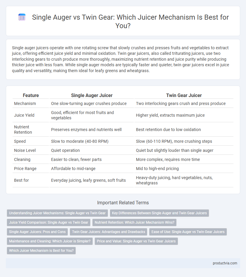 Single Auger vs Twin Gear: Which Juicer Mechanism Is Best for You?