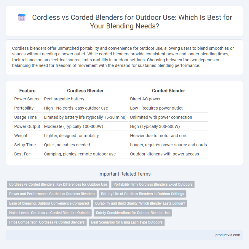 Cordless vs Corded Blenders for Outdoor Use: Which Is Best for Your Blending Needs?