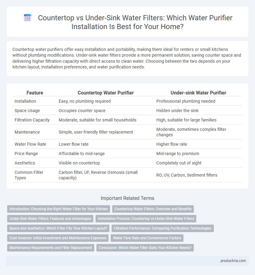 Countertop vs Under-Sink Water Filters: Which Water Purifier Installation Is Best for Your Home?