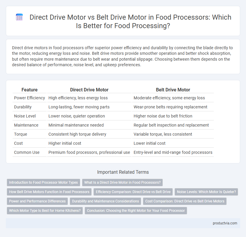 Direct Drive Motor vs Belt Drive Motor in Food Processors: Which Is Better for Food Processing?