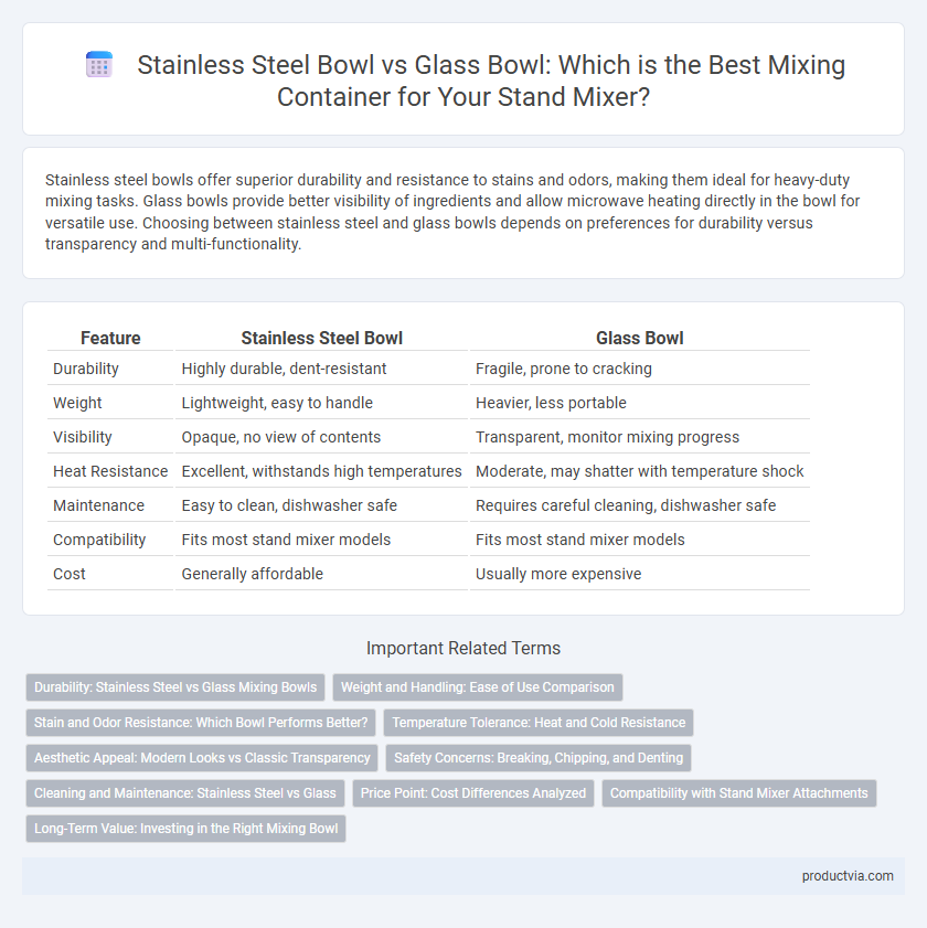 Stainless Steel Bowl vs Glass Bowl: Which is the Best Mixing Container for Your Stand Mixer?