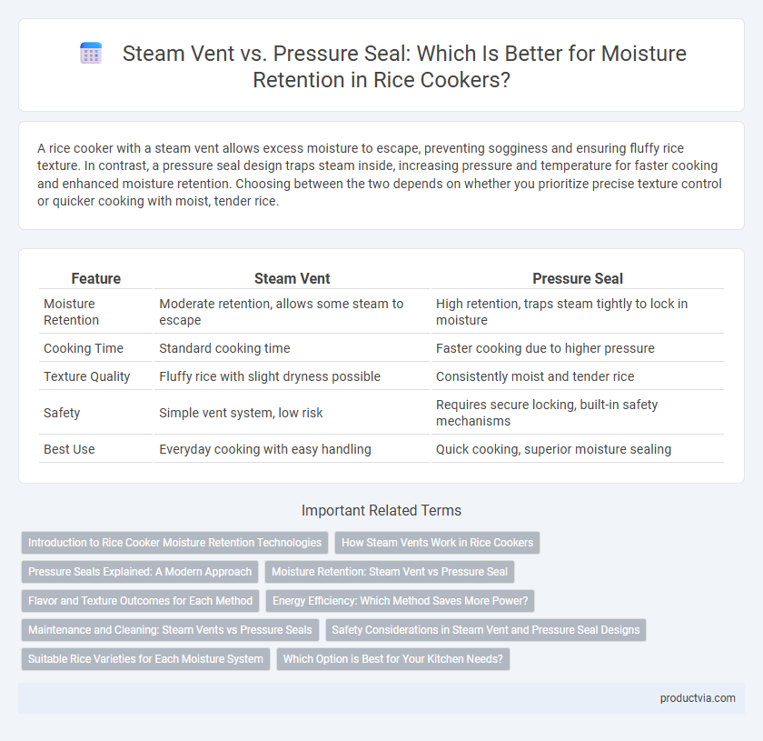 Steam Vent vs. Pressure Seal: Which Is Better for Moisture Retention in Rice Cookers?