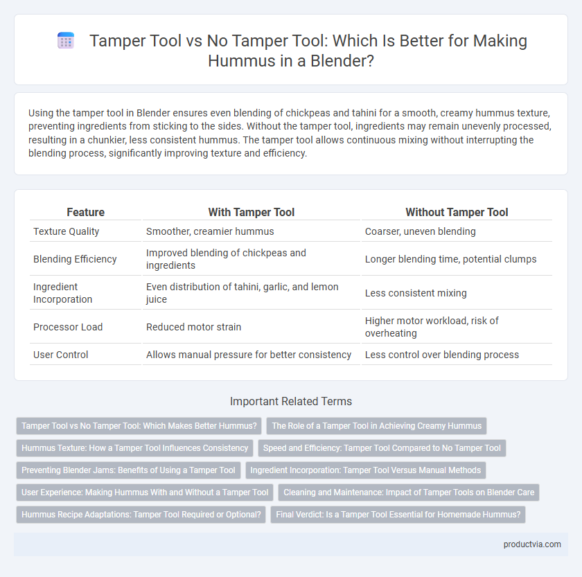 Tamper Tool vs No Tamper Tool: Which Is Better for Making Hummus in a Blender?