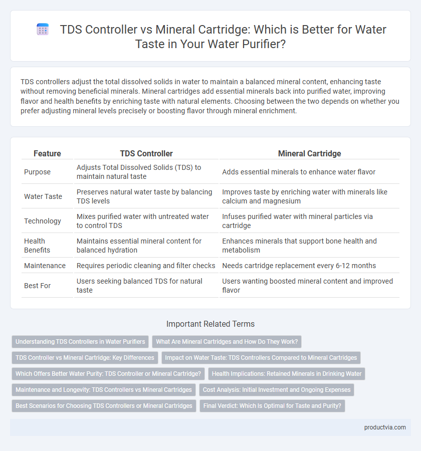 TDS Controller vs Mineral Cartridge: Which is Better for Water Taste in Your Water Purifier?