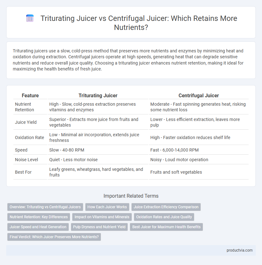Triturating Juicer vs Centrifugal Juicer: Which Retains More Nutrients?